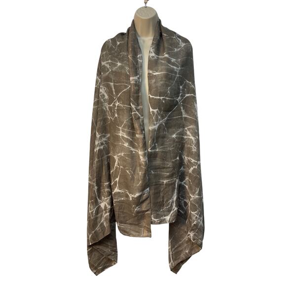 SimplyVera Oversized Zebra Print Scarf Wrap Olive Green and Cream Pre-owned - Picture 1 of 5